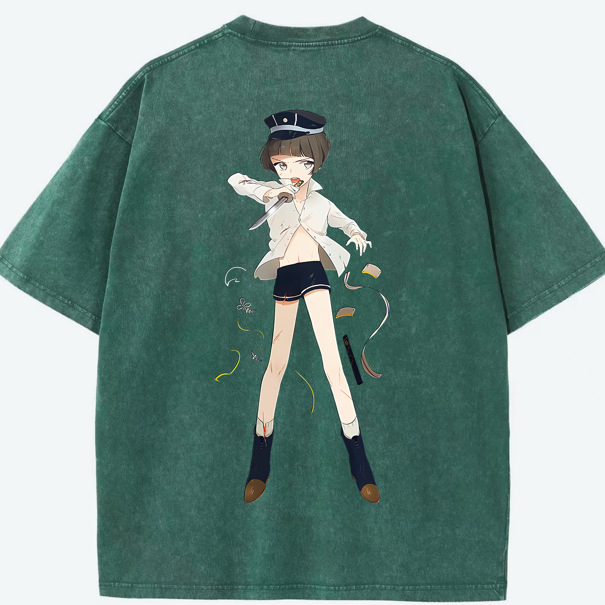（画像用） 刀剣乱舞 Touken Ranbu 綿100% ヴィンテージ風 半袖Tシャツ（背面プリント）
